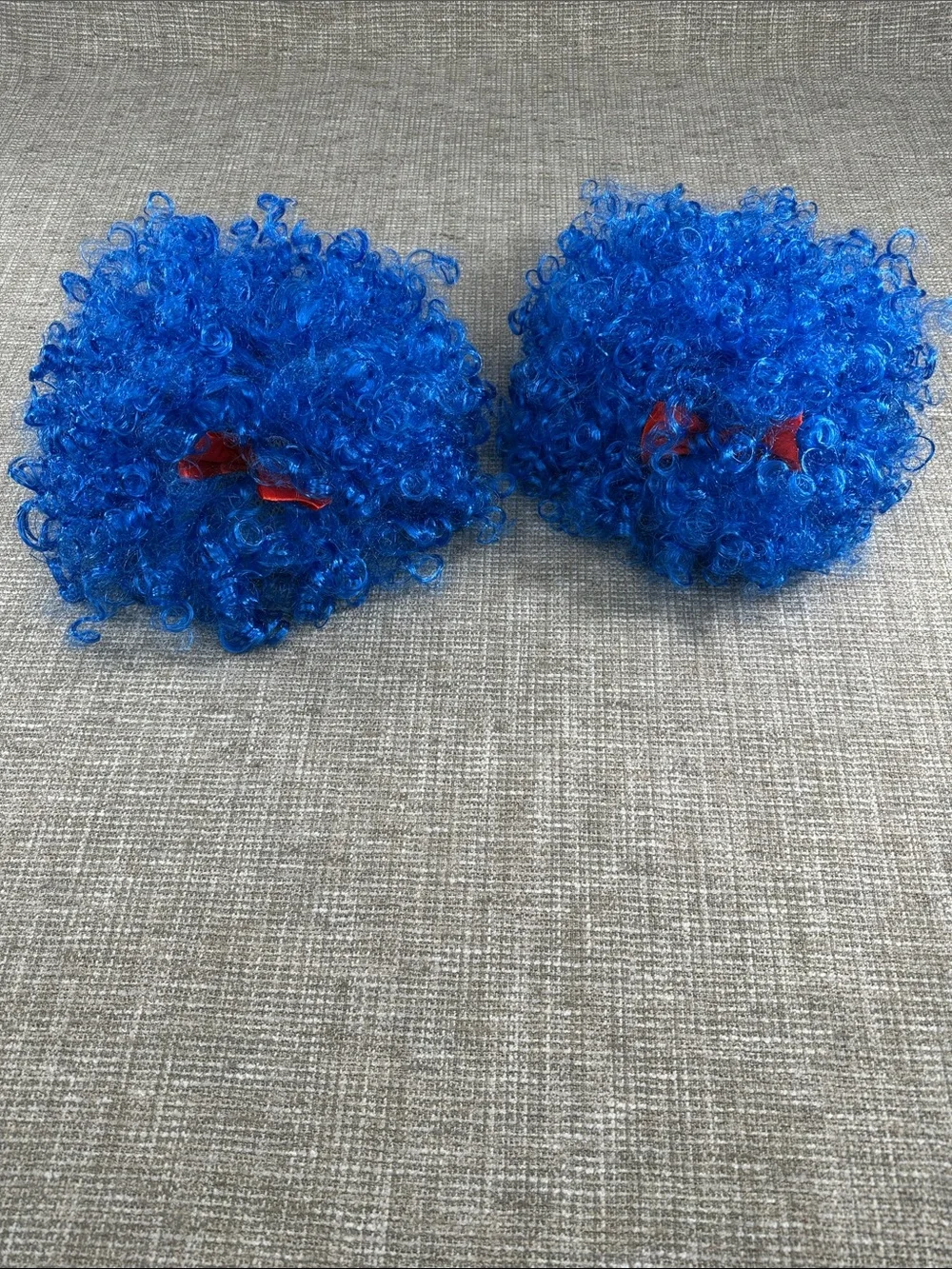 Bright Royal Blue Curly hair wigs for thing one and thing two dr. Seuss